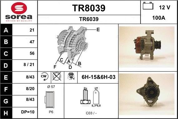 SNRA TR8039 - Ģenerators autodraugiem.lv