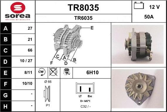SNRA TR8035 - Ģenerators autodraugiem.lv