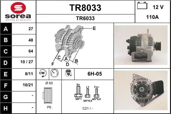 SNRA TR8033 - Ģenerators autodraugiem.lv
