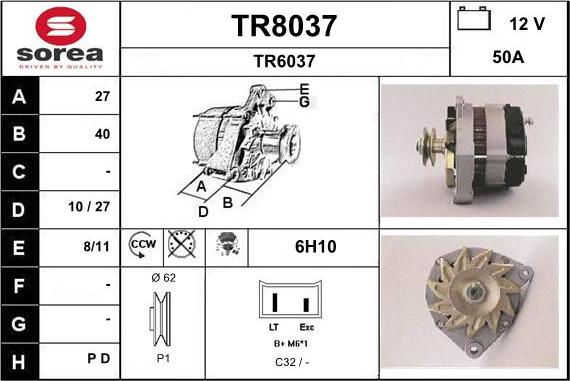 SNRA TR8037 - Ģenerators autodraugiem.lv