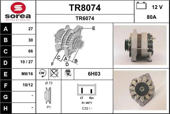 SNRA TR8074 - Ģenerators autodraugiem.lv