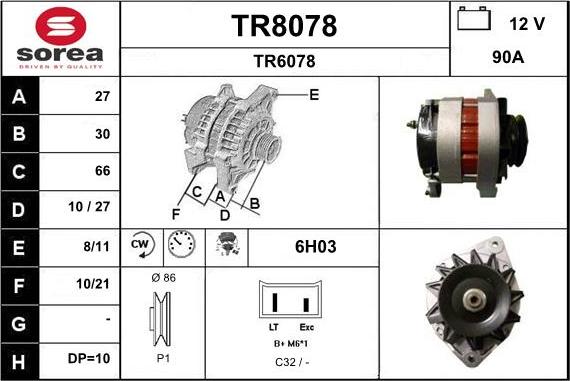 SNRA TR8078 - Ģenerators autodraugiem.lv