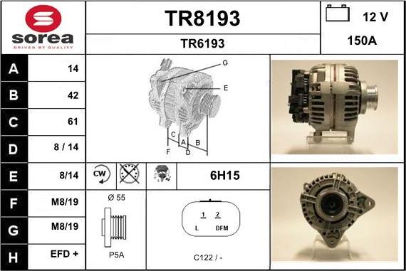 SNRA TR8193 - Ģenerators autodraugiem.lv