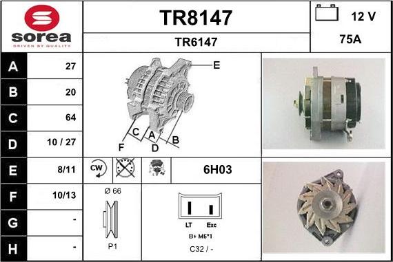 SNRA TR8147 - Ģenerators autodraugiem.lv
