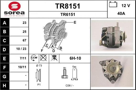 SNRA TR8151 - Ģenerators autodraugiem.lv