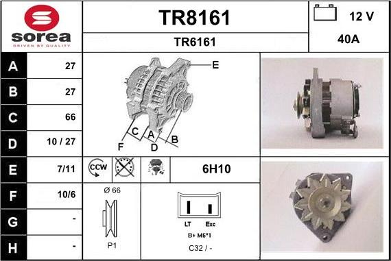 SNRA TR8161 - Ģenerators autodraugiem.lv