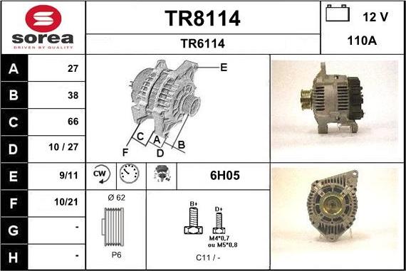 SNRA TR8114 - Ģenerators autodraugiem.lv