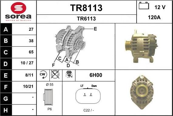 SNRA TR8113 - Ģenerators autodraugiem.lv