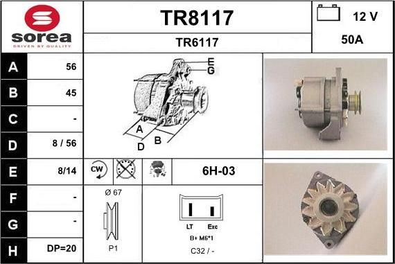 SNRA TR8117 - Ģenerators autodraugiem.lv