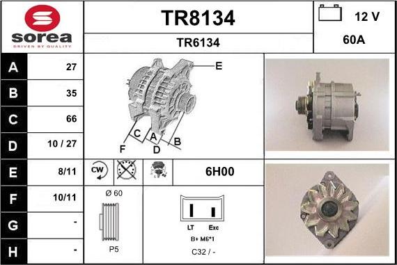 SNRA TR8134 - Ģenerators autodraugiem.lv