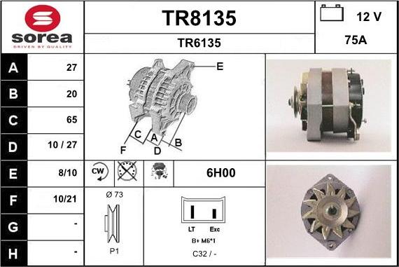 SNRA TR8135 - Ģenerators autodraugiem.lv
