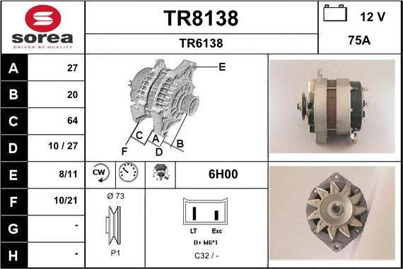 SNRA TR8138 - Ģenerators autodraugiem.lv