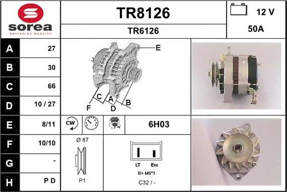 SNRA TR8126 - Ģenerators autodraugiem.lv