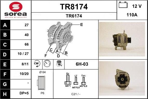 SNRA TR8174 - Ģenerators autodraugiem.lv
