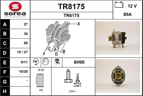 SNRA TR8175 - Ģenerators autodraugiem.lv