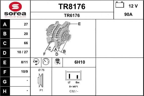 SNRA TR8176 - Ģenerators autodraugiem.lv