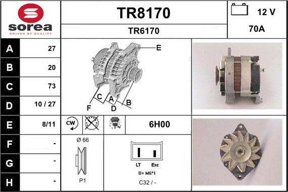 SNRA TR8170 - Ģenerators autodraugiem.lv