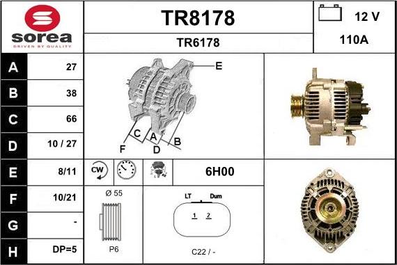 SNRA TR8178 - Ģenerators autodraugiem.lv