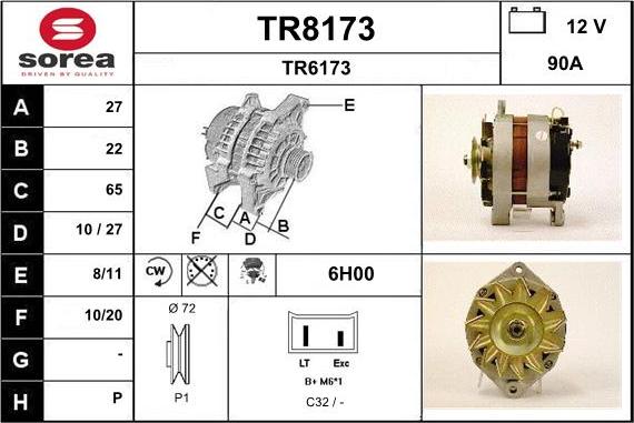 SNRA TR8173 - Ģenerators autodraugiem.lv