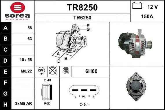 SNRA TR8250 - Ģenerators autodraugiem.lv