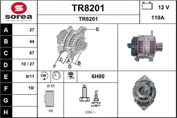 SNRA TR8201 - Ģenerators autodraugiem.lv