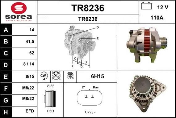 SNRA TR8236 - Ģenerators autodraugiem.lv