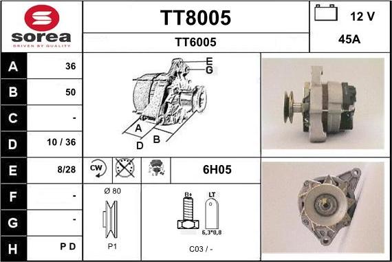 SNRA TT8005 - Ģenerators autodraugiem.lv