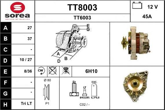 SNRA TT8003 - Ģenerators autodraugiem.lv