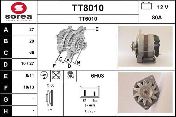 SNRA TT8010 - Ģenerators autodraugiem.lv