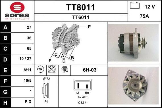 SNRA TT8011 - Ģenerators autodraugiem.lv
