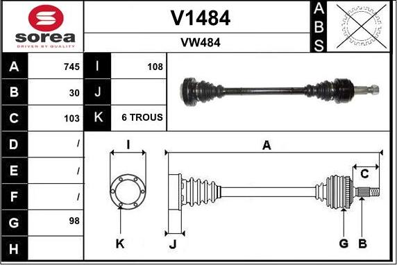 SNRA V1484 - Piedziņas vārpsta autodraugiem.lv