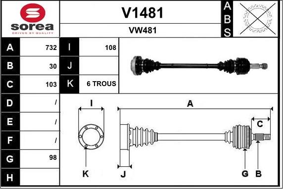 SNRA V1481 - Piedziņas vārpsta autodraugiem.lv