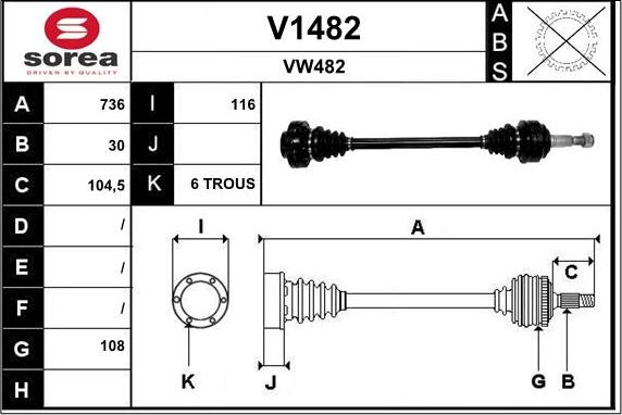 SNRA V1482 - Piedziņas vārpsta autodraugiem.lv