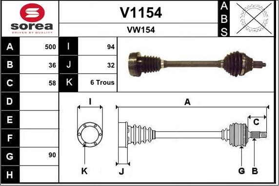 SNRA V1154 - Piedziņas vārpsta autodraugiem.lv