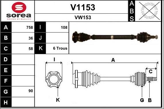 SNRA V1153 - Piedziņas vārpsta autodraugiem.lv