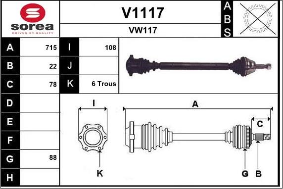 SNRA V1117 - Piedziņas vārpsta autodraugiem.lv