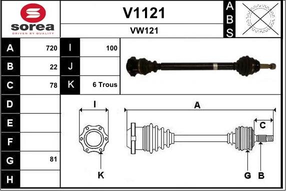 SNRA V1121 - Piedziņas vārpsta autodraugiem.lv