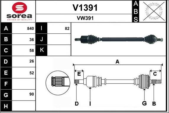 SNRA V1391 - Piedziņas vārpsta autodraugiem.lv