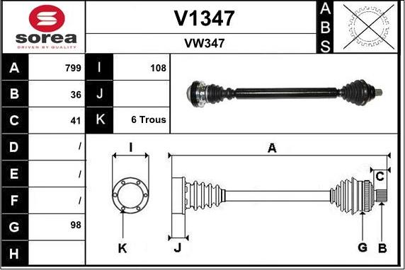 SNRA V1347 - Piedziņas vārpsta autodraugiem.lv