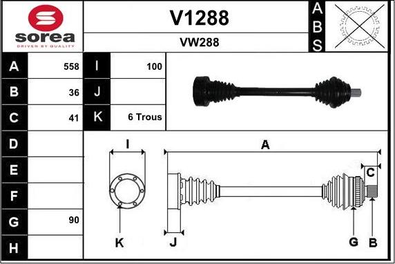 SNRA V1288 - Piedziņas vārpsta autodraugiem.lv