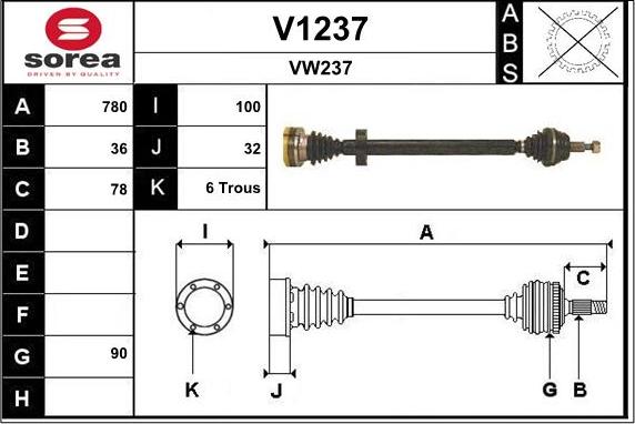 SNRA V1237 - Piedziņas vārpsta autodraugiem.lv