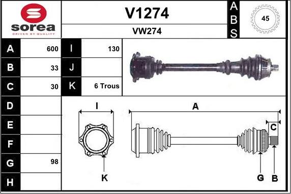 SNRA V1274 - Piedziņas vārpsta autodraugiem.lv