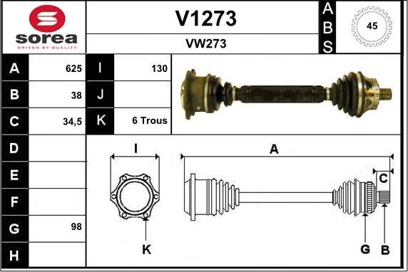 SNRA V1273 - Piedziņas vārpsta autodraugiem.lv