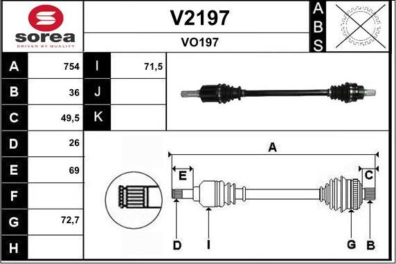 SNRA V2197 - Piedziņas vārpsta autodraugiem.lv