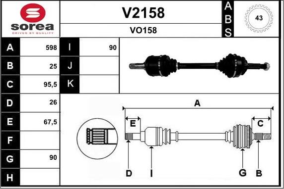 SNRA V2158 - Piedziņas vārpsta autodraugiem.lv