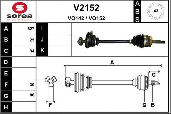 SNRA V2152 - Piedziņas vārpsta autodraugiem.lv