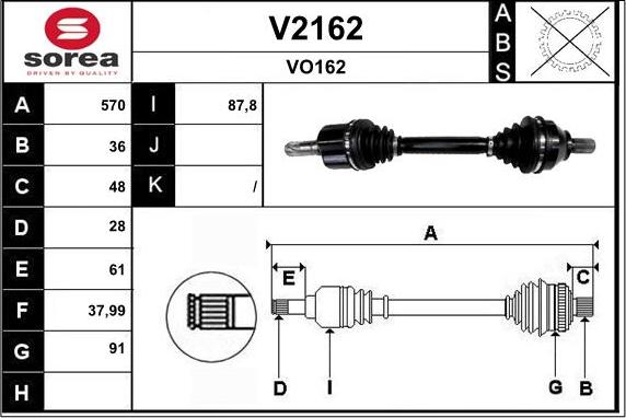 SNRA V2162 - Piedziņas vārpsta autodraugiem.lv