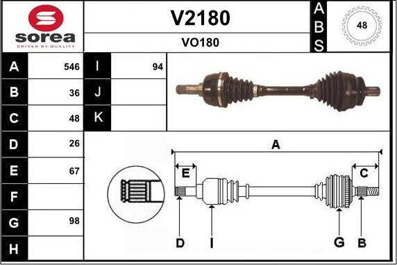 SNRA V2180 - Piedziņas vārpsta autodraugiem.lv