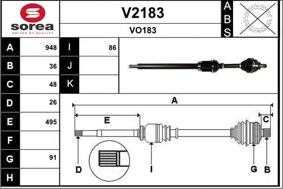 SNRA V2183 - Piedziņas vārpsta autodraugiem.lv