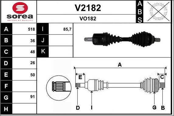 SNRA V2182 - Piedziņas vārpsta autodraugiem.lv